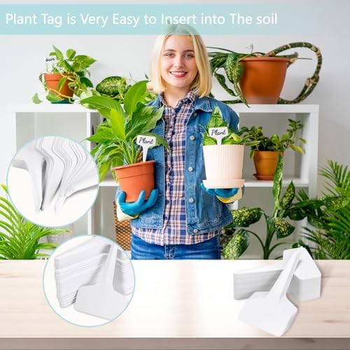 200 PCS Plant Labels T-Shape, 4 Inch Potted Plant Name Tags Plastic, White - Image 5