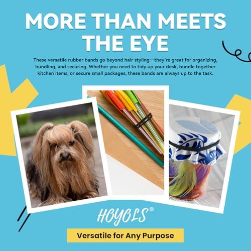 HOYOLS Clear and Black Hair Elastics, 1500 Pcs Mini Rubber Bands - Image 7