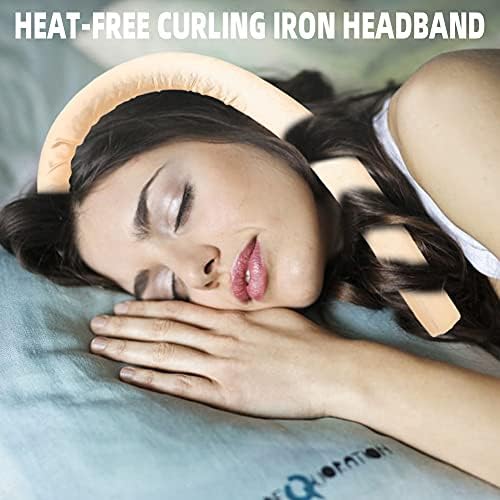Heatless Curling Rod Headband No Heat Silk Ribbon Hair Roller Curls with Hair Claw Clip Lazy Natural Soft Wave DIY Styling Tool for Sleep in Overnight (Yellow) - Image 4