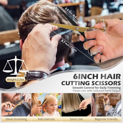 21Pcs 440C Hair Cutting Scissors Kit, Hair Scissors & Thinning Scissors Set - Image 3