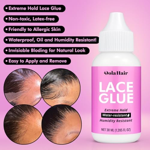 Dolahair Extreme Hold Lace Glue for Wigs, Waterproof, Invisible Bonding, 1.285 Ounce (Glue-2pcs) - Image 4