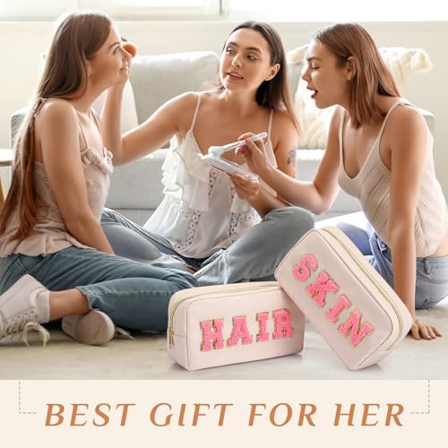 Remerry 4 Pcs Preppy Makeup Bags,Gentle White - Image 5
