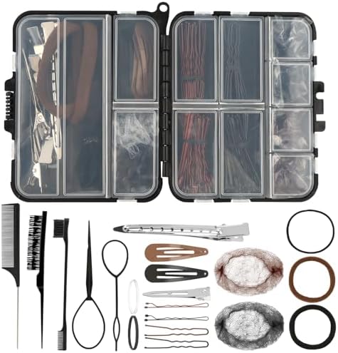 163psc Hair Accessories Kit, Bobby Pins Pins Hair Net Hairs Clips and Hairs Ties, for Women Girls Dance Ballet Cheerleading Travel with Storage Box - Image 2