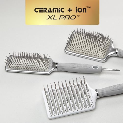 Olivia Garden Ceramic + Ion XL Pro Hair Brush - Paddle Brush for All Hair Types - Smooths and Adds Shine - Image 4