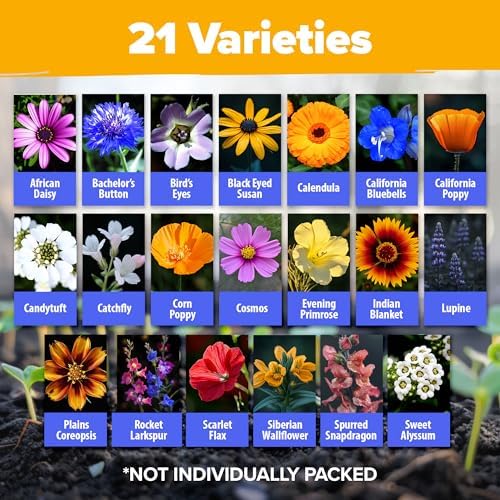 HOME GROWN 21 Wildflower Variety Mix 110,600+ Flower Seeds 3 oz - Image 2