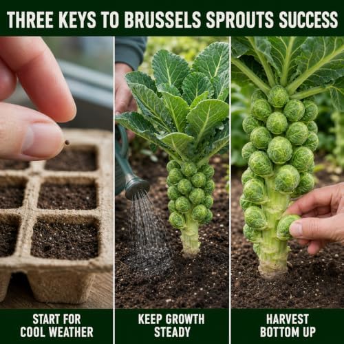 1,000 Long Island Improved Brussels Sprouts Seeds for Planting - Heirloom Non-GMO USA Grown by RDR Seeds - Image 5