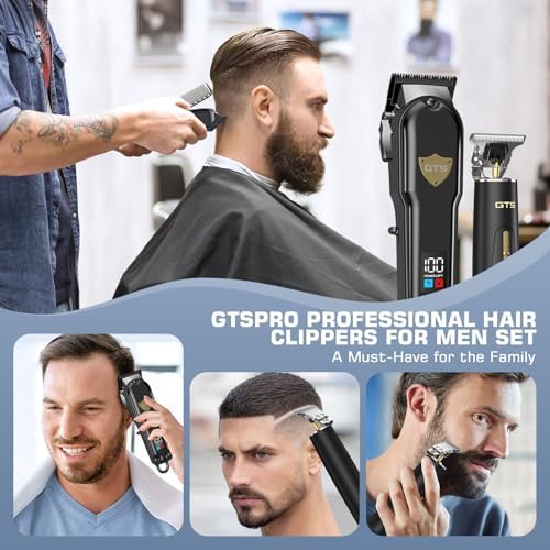 GTSPro Hair Clippers for Men, Clippers and Trimmers Set, Barber Clippers, Electric Hair Trimmer with Box, Gifts for Men Black - Image 5