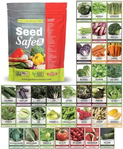 Gardeners Basics Seed Safe Beginner Garden Kit, 35 Varieties, 17,000+ Seeds by GardenersBasics