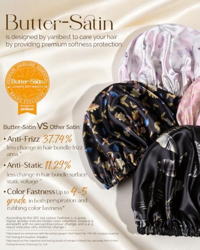 YANIBEST Adjustable Satin Bonnet with No Damage Hair Scrunchie - Image 2