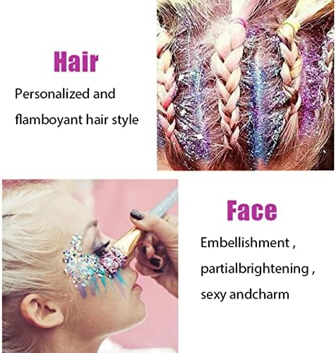 MEICOLY Red Face Glitter Gel for Halloween Spirit Day Game Day,USA Flag Body Glitter Makeup,Hair Glitter for Football Game Patriotic Day,Fourth of July Accessories Outfits for Women - Image 6
