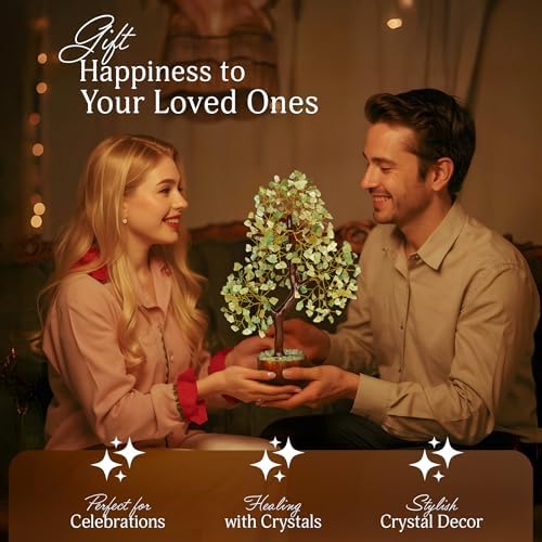 YATSKIA Green Jade Tree of Life Crystal Bonsai, Unique Gifts for Women, Mom & Sister, Handmade Gem Tree, Boho Home, Room & Office Desk Decor, Birthday Gifts - Image 5