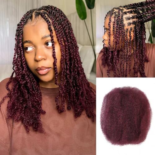 QUEEN VIRGIN REMY QVR Afro Kinkys Bulk Human Hair for Dreadlock Extensions Repair Locs, Twist Braiding Afro Kinky Human Hair for Locs 1 Pack 50 Gram by QUEENVIRGINREMY
