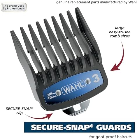 Wahl Genuine SECURE-SNAP Colored Metal Clip Guard Set, 12 Guards & Caddy - Image 2