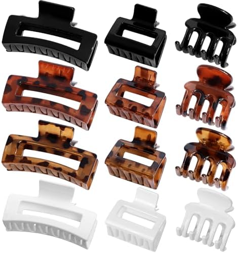 SMKSL 12 Pcs Hair Claw Clips for Women & Girls 3 Styles Hair Accessories - Image 2
