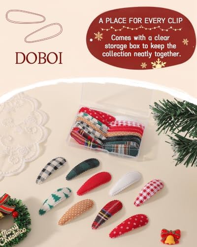 doboi Toddler Hair Clips for Girls Baby Barrettes-20PCS Holiday Prints - Image 4
