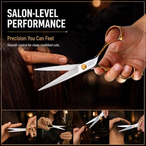 Professional Hair Cutting Scissors 6 inch, Japanese Stainless Steel Razor Edge Barber Shears, Sharp Hair Cutting Shears Hair Scissors for Salon, Barbers, Men, Women, Gift Box - Image 5