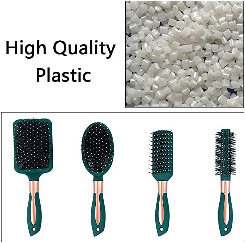 Anti-Static Hair Brush Set - Oval, Round, Vent, Detangling and Paddle Combs for Wet or Dry Hair - Massage and Shine for Women, Men, Kids - Image 4