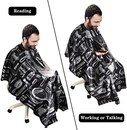 FEBSNOW Barber Cape with See Through Window and Neck Duster Brush - Image 5