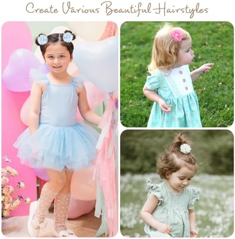 DED 28PCS 2" Chiffon Flower Hair Clips with Pistil for Baby Girls Infants - Image 6