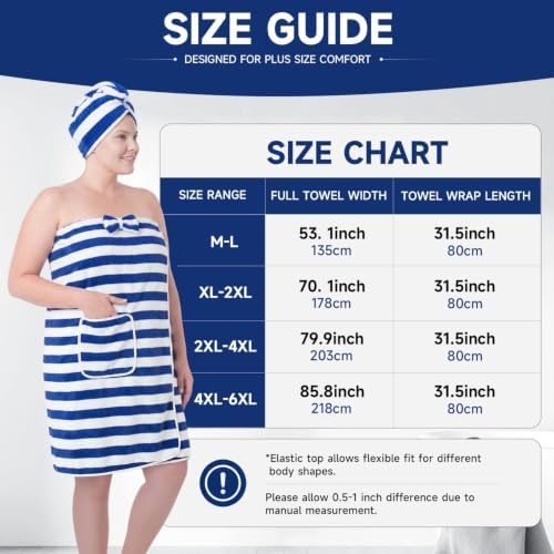 Oversized Bath Towel Wrap for Women with Plus Size Hair Dry Towel Set - Image 2