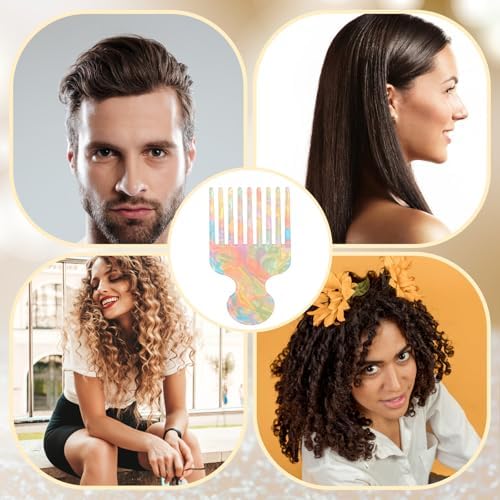 Hair Picks for Women Curly Hair Pick Comb, Wide Tooth Pick Comb for Curls, Long Tooth Hairs Combs, Detangling Lifting Combs, Hairs Styling Tool, 4.8 Inches, Pink, Plastic - Image 6