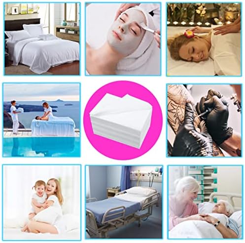 Disposable Bed Sheets 200 Pcs 31" x 71" Massage Table Sheets Non Woven Fabric SPA Bed Cover Breathable for Massage Beauty Tattoos(White) - Image 6
