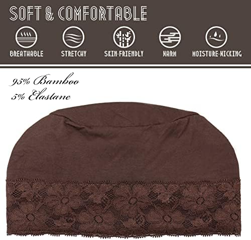 Lace Beanie Sleep Caps Head Coverings for Women Hair Loss - Image 2