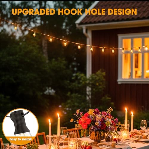 GvvooHome Outdoor String Lights, 25FT LED Waterproof Patio Lights - Image 4