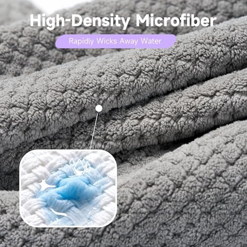 Umisleep 2 Pack Microfiber Hair Towel Wrap for Women Kids, 400 GSM Thicker - Image 4