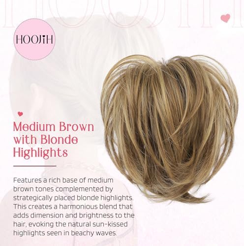 HOOJIH Clip in Ponytail Extension Straight Messy Hair Bun Pieces for Women - Image 6