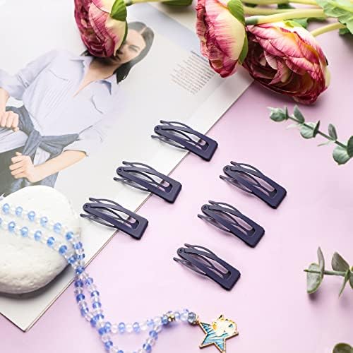 Chinco Navy Blue 24 Pcs Double Grip Hair Metal Snap Clips,2 Inch - Image 4