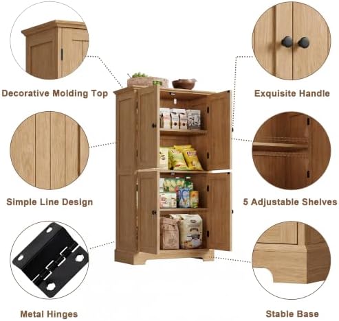 ChooChoo Bathroom Floor Cabinet with Adjustable Shelves - Image 4
