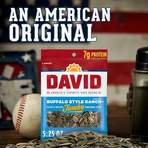 DAVID Jumbo Sunflower Seeds, Buffalo Style Ranch Flavor, 5.25 Ounce (Pack of 12) - Image 6