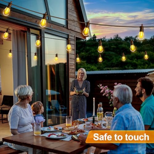 Outdoor String Lights Patio LED - Light Outside Waterproof S14 Porch Lighting Edison Plastic Bulb Pergola Hanging Balcony Connectable Backyard Yard Gazebo Party Garden Bistro 30M 100FT - Image 6