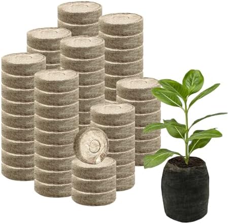 150 Pcs 30mm Peat Pellets for Seed Starting and Sowing, Compressed Seed Starter Pods for Garden Planting of Herbs, Flowers, and Vegetables by Unknown