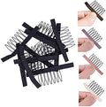 24 Pieces Steel Cloth Wig Combs and Clips Set - 7-Teeth Hair Accessories Tools for Making Wigs and Hairpieces (Black) by YANTAISIYU