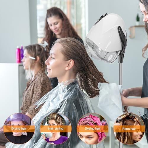 Elitzia 1000W Hooded Hair Dryer with Timer & Temp Control for Salon - Image 3