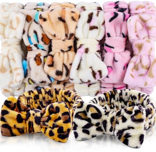 YOOVR 8pcs Spa Headband, Stocking Stuffers for Teen Girls Women (Leopard) by YOOVRDesign