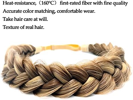 Synthetic Hair Braided Headband Classic Wide Strands Wedding Disorderly Fluffy Braids Wig Band Women Beauty Accessory - Image 2