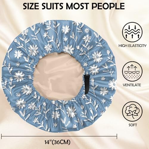 Satin Hair Bonnet Silk Bonnet for Sleeping Double Layer Elastic Adjustable Reusable Cute Aesthetic for Women Girls - Image 2