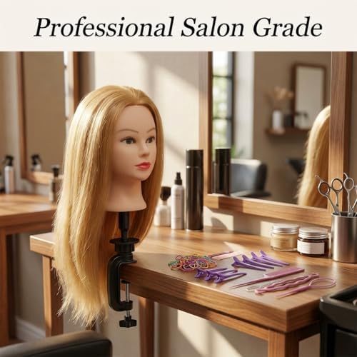 80% Real Human Hair Mannequin Head, Manikin Head with Hair - Image 7