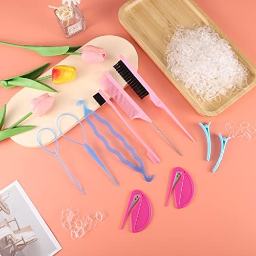 1000Pcs Elastic Clear Hair Bands, Rubber Band Cutter, Topsy Tail Styling Tools, Girls' Christmas Accessories Gift Set - Image 4