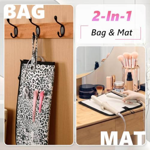 2-in-1 Heat Resistant Mat & Storage Bag with Pocket for Hair Tools - Image 5