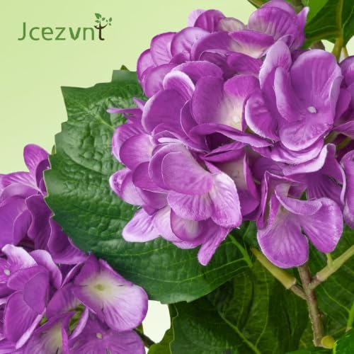 Artificial Hydrangea Tree 2 Pack, 3FT Faux Hydrangea Plant in Pot with Purple Flowers, Greenery Potted Plant for Indoor Outdoor Office Home Porch Decor, Purple - Image 2