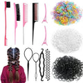 Hair Braiding Kit, 1512Pcs Small Hair Rubber Bands with Hair Loop Tool by Evatage
