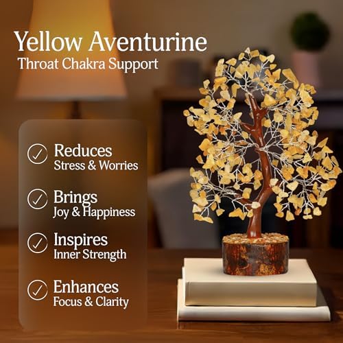 YATSKIA Yellow Aventurine Crystal Tree, Birthday Gifts for Women, Mom & Grandma, Handmade Gem Tree of Life, Boho Home, Room & Office Desk Decor, Thank You Gifts - Image 3
