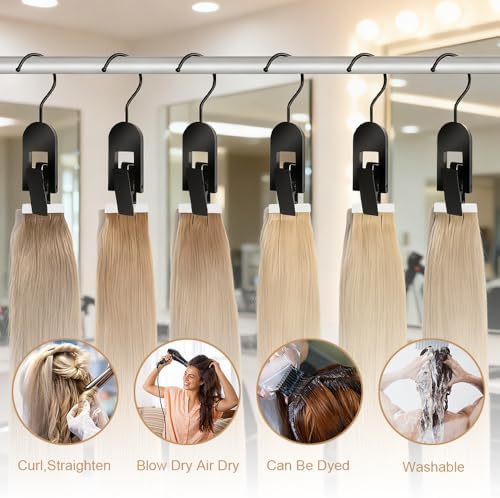 Acrylic Hair Extension Hanger 4Pcs Wig Clips for Salon & Home Hair Storage and Organization 2 In 1 Wig Display Stand with Silicone Protection - Image 3