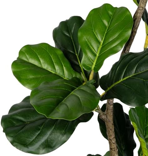 Artificial Fiddle Leaf Fig Tree-5 FT Fake Plant with Nursery Planter,Fake Plants for Home Office Living Room Decor Indoor - Image 3