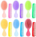 Epakh 12 Hair Brush Comb Set Wet Detangling Mini for Travel, Bright Color by Epakh