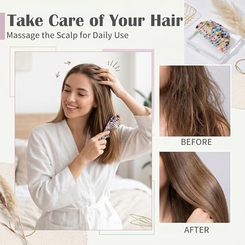 Hair Detangling Comb, 2 Pack Large Cellulose Acetate Wide Tooth Comb - Image 6